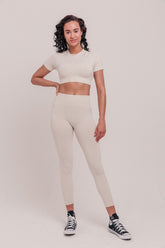 Sena Seamless Leggings - Ivory White-Araa Active